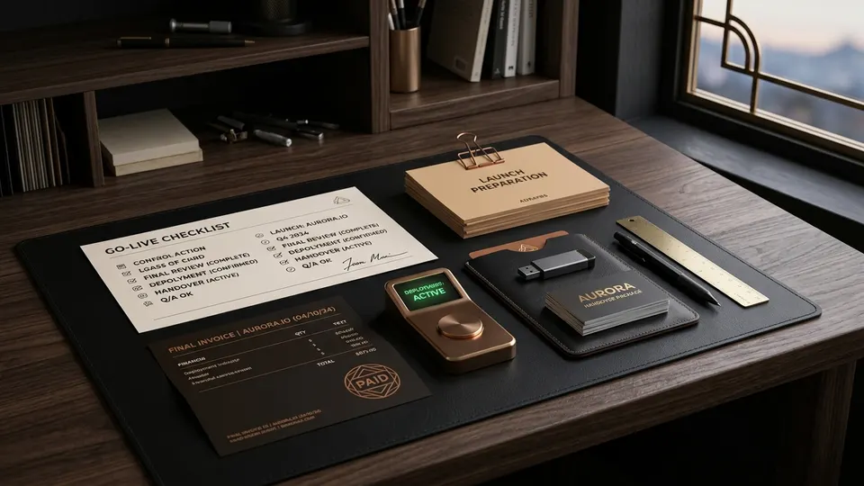 Fattura finale con checklist di go-live e conferme di deployment