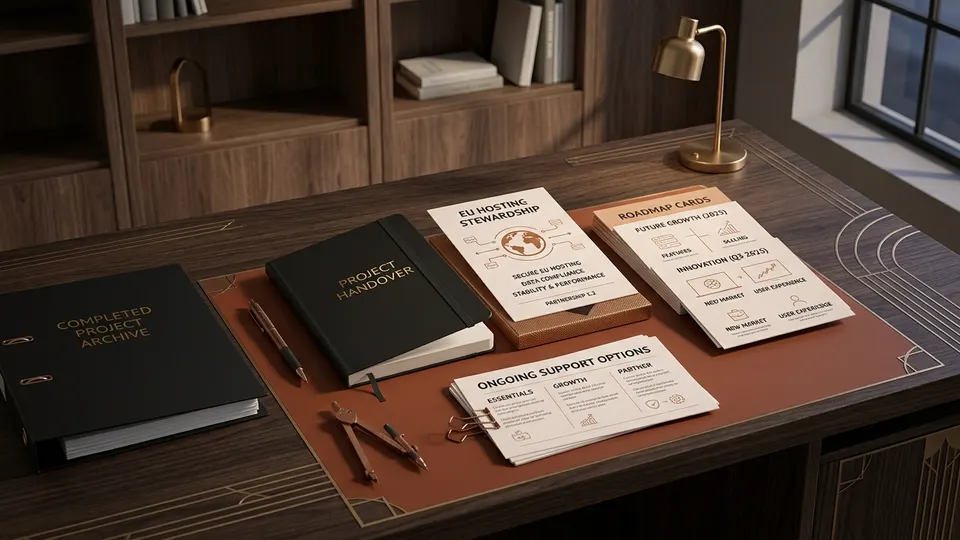 Archivio di progetto completato con opzioni del piano di supporto e roadmap futura