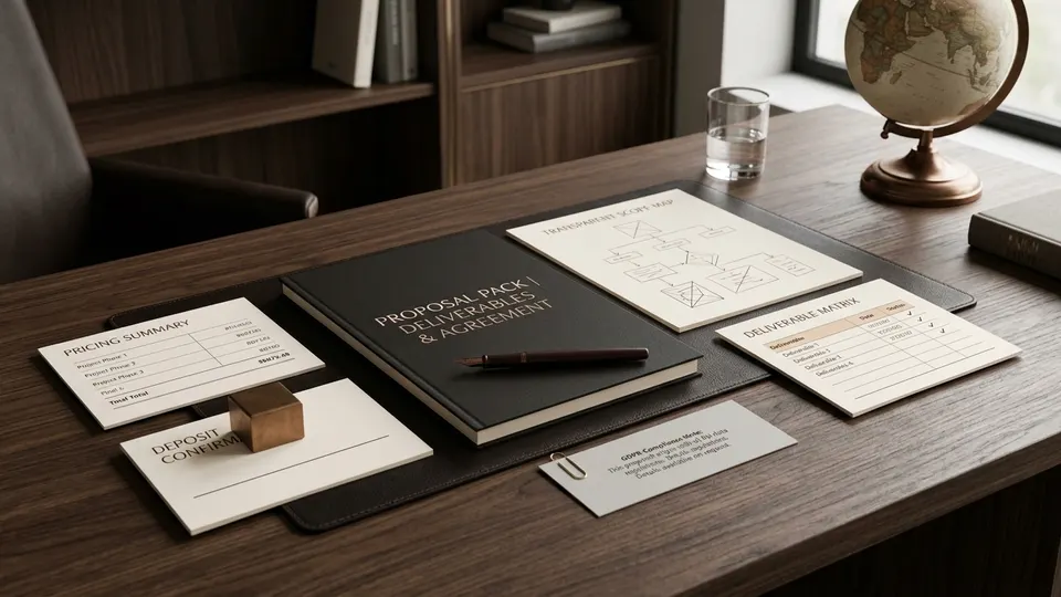 Pacchetto di proposta finalizzato con mappa dell'ambito, matrice dei deliverable e nota GDPR