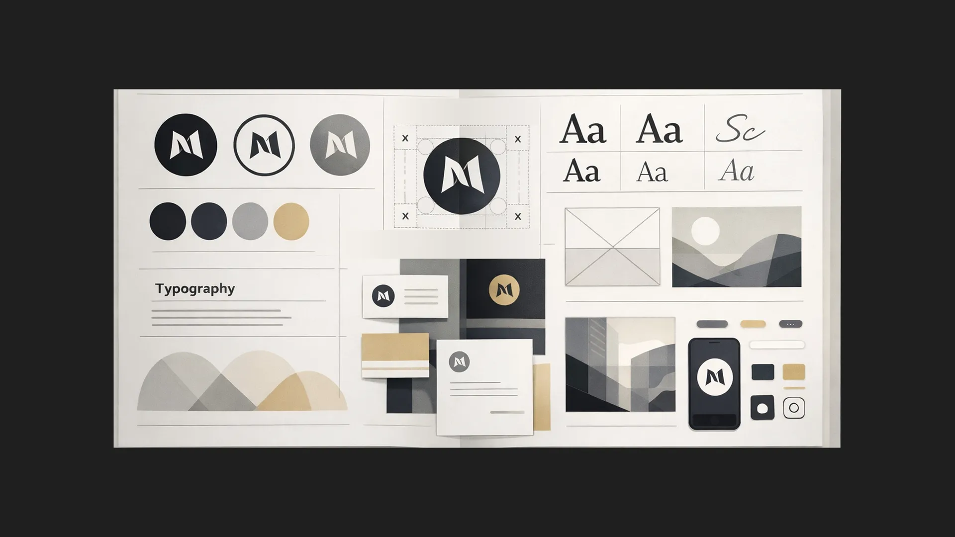 Brand guidelines document spread